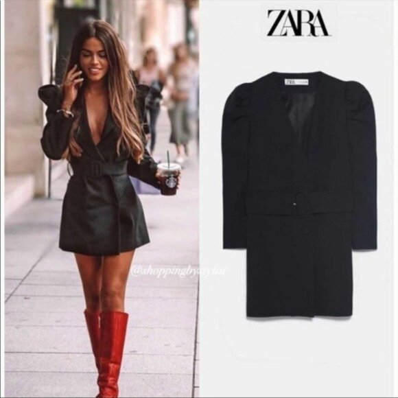 Zara Blazer mini dress size Small Black - Picture 15 of 16